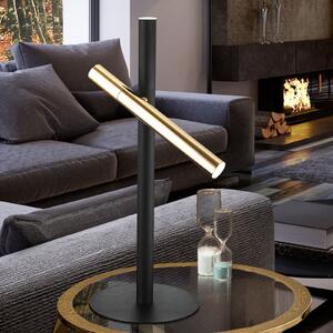 Lampă de masă cu LED Varas, negru/auriu, cu două lumini