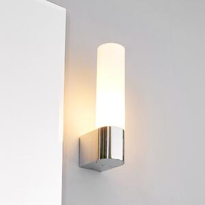 Lindby Lampă cu oglindă Melike, 27 cm, crom, IP44, priză, reglabil, Metalic, Baie, Metal, Modern