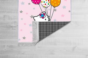COVOR COPII ANTIDERAPANT, DREPTUNGHIULAR, 120X180, HELLO KITTY BALLOONS, MULTICOLOR, POLIESTER