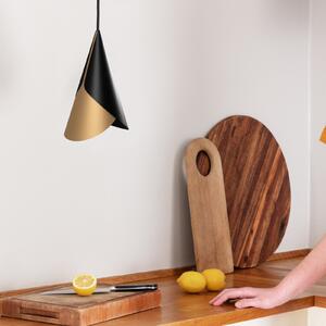 UMAGE Cornet lampă pendul negru/alamă, reglabil, Negru, Camera de zi / sufragerie, Metal, Scandinavă