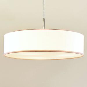 Suspensie Lindby Sebatin, Ø 50 cm, alb, material textil, E27