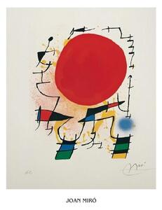 Imprimare de artă The Red Sun, Joan Miró