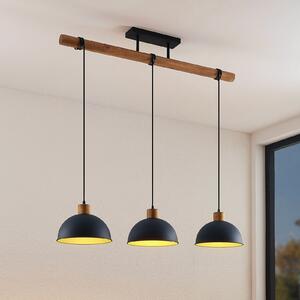 Lindby Flurin lampă suspendată, 3 becuri, 107cm, negru, metal, reglabil, Negru, Camera de zi / sufragerie, Metal, Modern