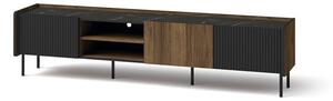 Comodă TV Tivsali 107Nuc, Negru mat, 20x5x4cm