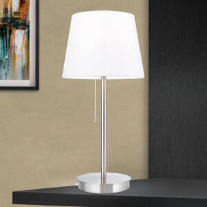 Lampă de masă Ludwig cu port USB alb/nichel mat