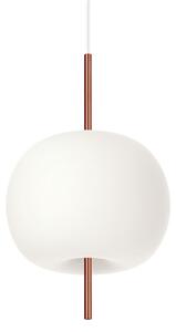 Kdln Lampă suspendată Kushi, culoarea cuprului/alb, Ø 16 cm, sticlă