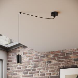 EMIBIG LIGHTING Lampă suspendată Speed, negru, 1 bec, reglabil, Negru, Camera de zi / sufragerie, Metal, Modern