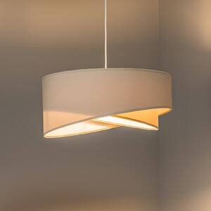 Maco Design Lampă suspendată Vivien, două culori, bej/alb, reglabil, Bej, Camera de zi / sufragerie, Țesătură / Textil, Modern
