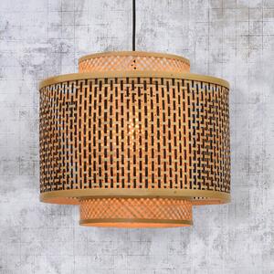 Good & Mojo GOOD MOJO Lampă suspendată din bambus Bhutan Ø 40 cm, reglabil, Lemn, Camera de zi / sufragerie, Bamboo, Design