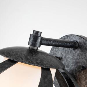 Quintiesse Aplică de perete Blacksmith, negru/alb, cu 1 bec, IP44, reglabil, Negru, Metal