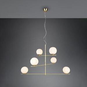 Lampă suspendată Pure brațe pivotante 6fl alamă/alb