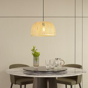 Suspensie Lindby Dabila, bambus, Ø 45 cm, E27