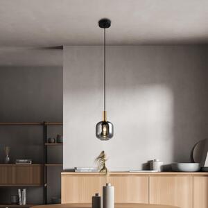 Näve Fumo lampă suspendată, sticlă fum, 1 bec Ø 21cm, reglabil, Gri, Camera de zi / sufragerie, Sticlă, Modern