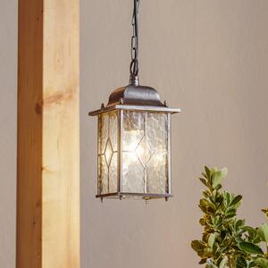 Elstead Lampă suspendată Wexford WX9, IP23, negru-argintiu, metal, sticlă, Metalic, Metal, Casă de țară / Rustic
