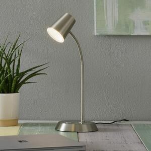 Trio Lighting Lampă de masă LED Narcos culoare nichel, reglabil, Gri, Studiu / Birou, Metal, Modern, Birou de masă
