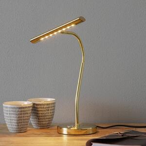 Trio Lighting Lampă de masă cu LED în culoarea alamei Curtis, reglabil, Auriu / Alamă, Studiu / Birou, Metal, Modern