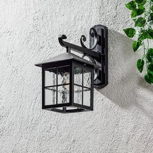 Elstead Aplică de exterior Winchester BL19, negru/transparent, IP43, sticlă, Negru, Metal, Felinar