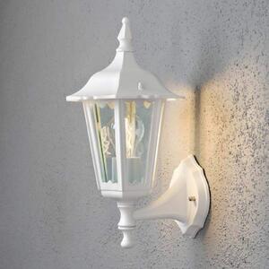 Konstsmide Aplică de exterior Firenze, alb, priză superioară, 36 cm, Alb, Sticlă, Casă de țară / Rustic