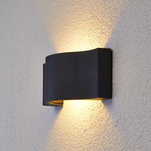 Lucande Aplică de perete LED Jace, antracit, metal, 28cm, IP54
