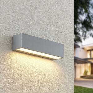 Lucande Aplică de perete LED Lengo, 25 cm, argintiu, 1 bec, IP65