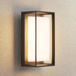 Arcchio Aplică de perete cu LED Ismera, antracit/opal, IP65, sticlă