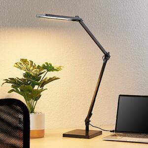 Lindby LED lampă de birou Antisa, negru, CCT, dimabil, reglabil, Negru, Studiu / Birou, Plastic, Modern