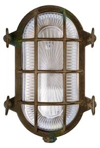 Moretti Luce Aplică Tortuga ovală 22,5cm alamă antic/clar, reglabil, Bronz / Alamă Veche, Metal, Maritimă