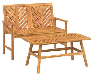 Set mobilier de relaxare de grădină, 2 piese, lemn masiv acacia