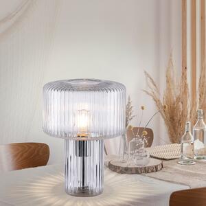 Paul Neuhaus Lampa de masă Fungus, transparentă, sticlă, 34 cm