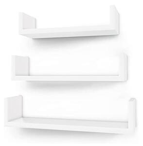 Set 3 Etajere Suspendate Model Miriam, Alb, 40x10x9 cm
