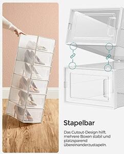 Pantofar din plastic, Songmics, Alb, 33.5 x 23.2 x 14.3 cm