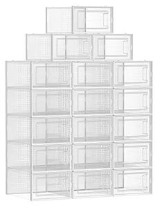 Pantofar din plastic, Songmics, Alb, 33.5 x 23.2 x 14.3 cm