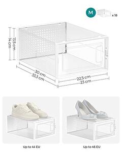 Pantofar din plastic, Songmics, Alb, 33.5 x 23.2 x 14.3 cm