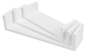 Set 3 Etajere Suspendate Model Miriam, Alb, 40x10x9 cm