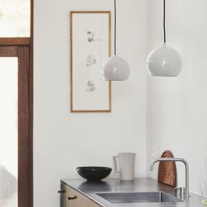 FRANDSEN Lampă suspendată Ball, alb mat, Ø 18 cm, reglabil, Alb, Camera de zi / sufragerie, Metal, Design