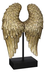 Sculptura, WINGS, polirasina, auriu cu sclipici, 8X21X30 cm