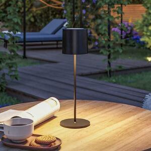 Paulmann Lampa de masă cu LED și baterie Tuni, negru, plastic, IP44, reglabil, Negru, Camera de zi / sufragerie, Plastic, Modern