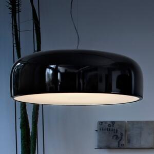 FLOS Smithfield S - Lampă suspendată în negru lucios, reglabil, Negru, Camera de zi / sufragerie, Metal, Design