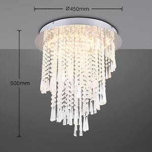 Reality Leuchten Plafonieră cu LED Pomp, Ø 45 cm, crom, acrilic/metal, CCT, reglabil, Metalic, Camera de zi / sufragerie, Plastic