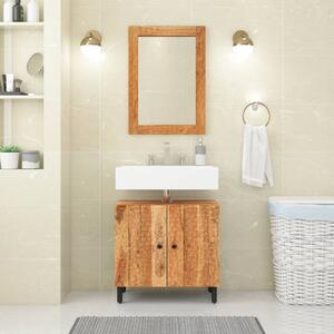 Oglindă de baie, 50x70x2,5 cm, lemn masiv de acacia și sticlă