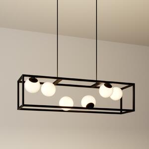 Suspensie Lindby Utopia, 6 lumini, sticlă, fier, 80 cm
