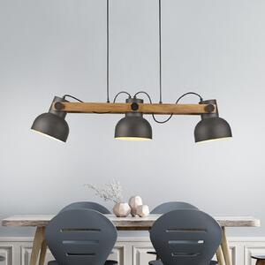 JUST LIGHT. GmbH DOAR LUMINĂ. Lampă suspendată Cup 2.0, 3 lumini, negru, metal, reglabil, Negru, Camera de zi / sufragerie, Metal, Design industrial
