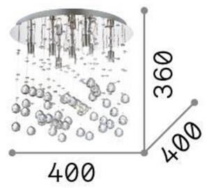 Ideallux Plafonieră Ideal Lux Moonlight cromat metalic cristal 8 lumini., Metalic, Camera de zi / sufragerie, Metal