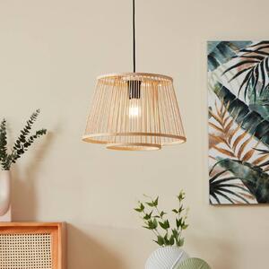 Lampă suspendată Hykeham, Ø 38 cm, naturală, bambus