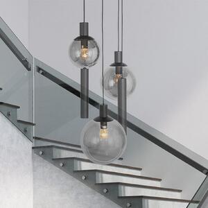 Lampă suspendată Bollique, rotundă cu 5 becuri, negru, GU10 + E27