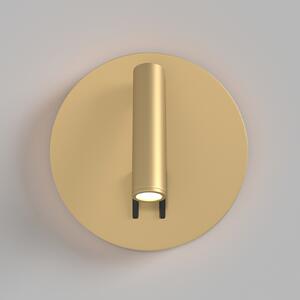 Maytoni Aplică de perete cu LED iOS 176, aurie, rotundă, aluminiu, Auriu / Alamă, dormitor, Aluminiu, Modern