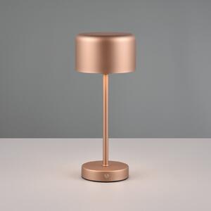 Lampă de masă reîncărcabilă Jeff LED, cafea, înălțime 30 cm, metal