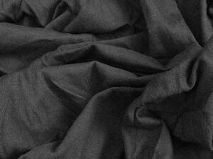 2x Lenjerie de pat din microfibra PALOMA neagra + cearsaf jersey 180x200 cm gri inchis