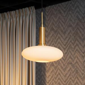 Lucide Lampă suspendată Singala, Ø 30 cm, sticlă, 1 bec, opal, E27, reglabil, Alb, Camera de zi / sufragerie, Sticlă, Modern