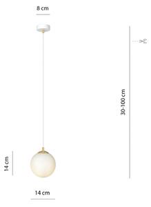 Lampă suspendată Royal, alb opal/alb, sticlă, E14